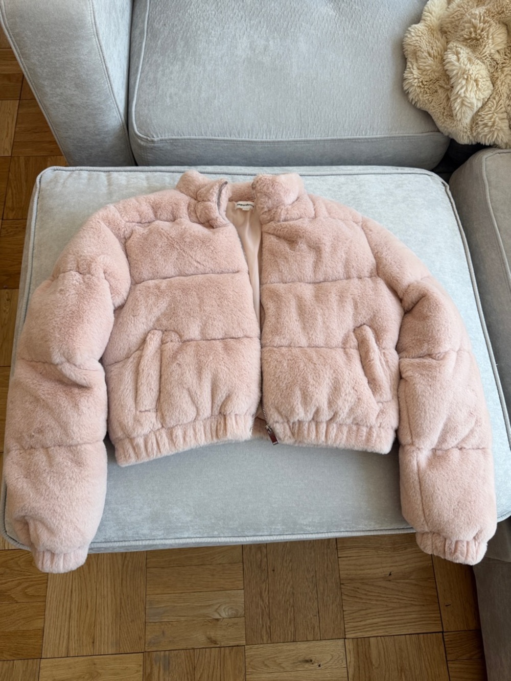 superdown Blush Pink Faux Fur Puffer Jacket